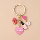 Chaveiro para Gloss - Amor coração chaveiro pingentes para bolsa diy artesanal