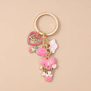 Bonito batom perfume sexy batom vermelho chaveiro feminino meninas amor coração chaveiro pingentes para bolsa diy artesanal chaveiro presentes