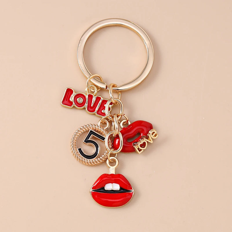 Chaveiro para Gloss - Amor coração chaveiro pingentes para bolsa diy artesanal