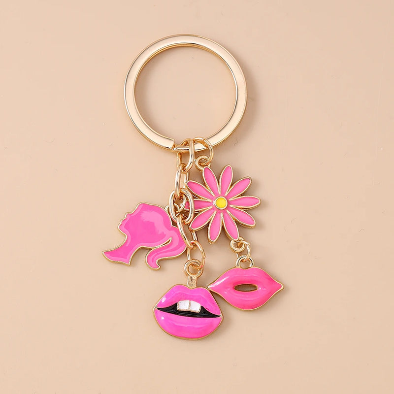 Bonito batom perfume sexy batom vermelho chaveiro feminino meninas amor coração chaveiro pingentes para bolsa diy artesanal chaveiro presentes