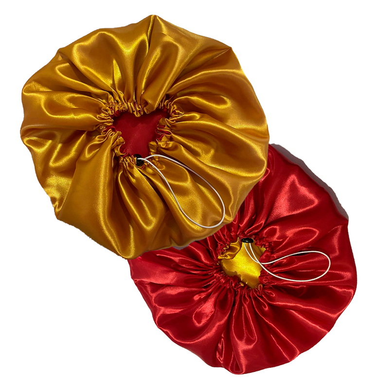 Touca de Cetim Dupla Face Ajustável + xuxinha