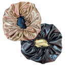 Touca de Cetim Dupla Face Ajustável + xuxinha