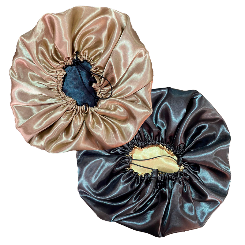 Touca de Cetim Dupla Face Ajustável + xuxinha