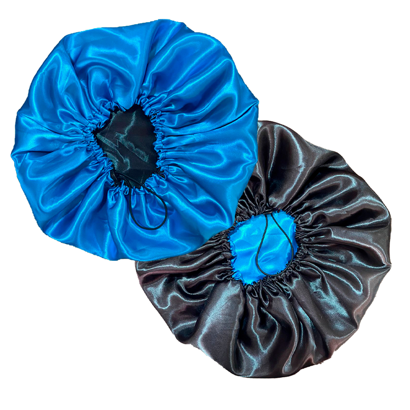 Touca de Cetim Dupla Face Ajustável + xuxinha