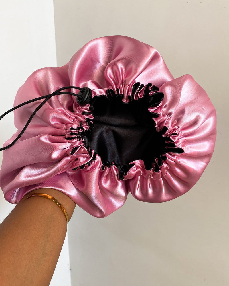 Touca Dupla Face de Cetim Ajustável + Xuxinha