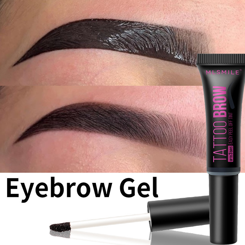 Gel Semi-Permanente Para Sobrancelhas À Prova D'água Tattoo Tint Long-lasting Black Brown Dye Eyebrow Cream Cosmético