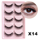 5 Pares Cílios Falsos X01 Mink 3d Visual Miss Top Modelo Voluminoso